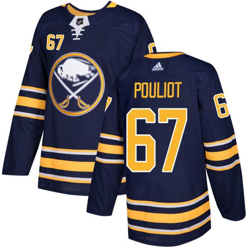 Adidas Sabres #67 Benoit Pouliot Navy Blue Home Authentic Stitched NHL Jersey